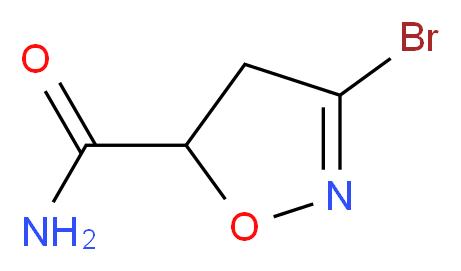 3-bromo-4,5-dihydro-1,2-oxazole-5-carboxamide_分子结构_CAS_1030613-69-4