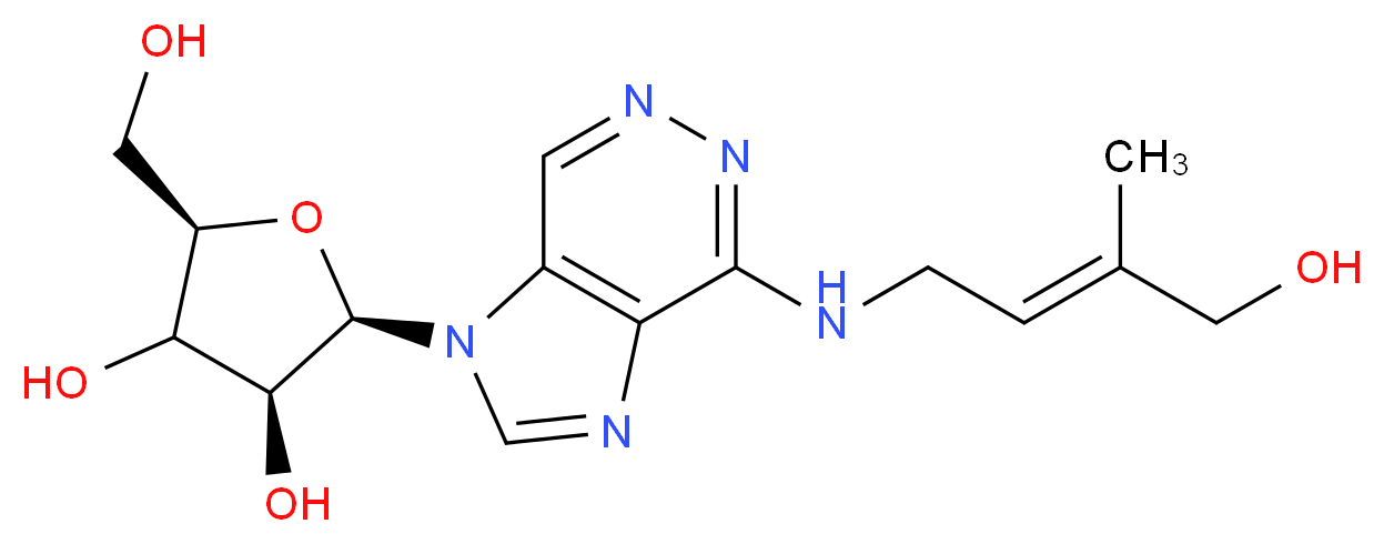 6-[(E)-4-Hydroxy-3-methylbut-2-enylamino]-9-β-D-ribofuranosylpurine _分子结构_CAS_1009341-51-8)