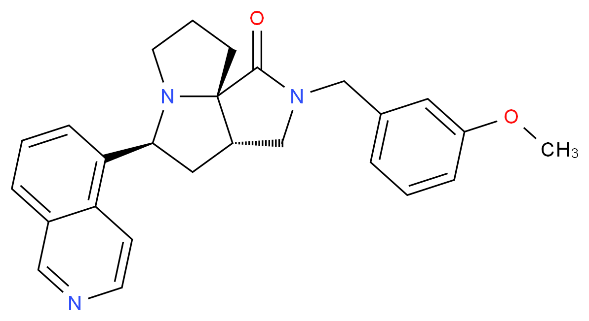 (3aS*,5S*,9aS*)-5-(5-isoquinolinyl)-2-(3-methoxybenzyl)hexahydro-7H-pyrrolo[3,4-g]pyrrolizin-1(2H)-one_分子结构_CAS_)