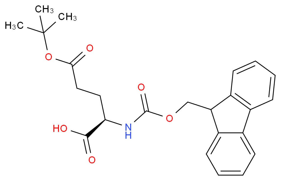 (2R)-5-(tert-butoxy)-2-{[(9H-fluoren-9-ylmethoxy)carbonyl]amino}-5-oxopentanoic acid_分子结构_CAS_104091-08-9