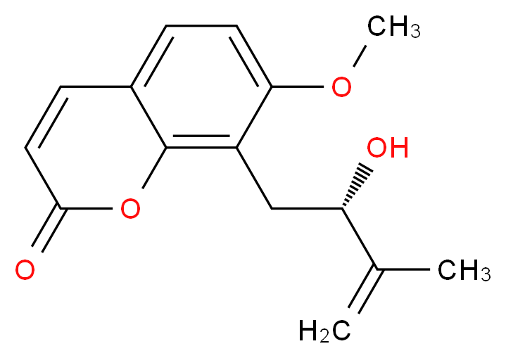 8-[(2S)-2-hydroxy-3-methylbut-3-en-1-yl]-7-methoxy-2H-chromen-2-one_分子结构_CAS_1221-43-8