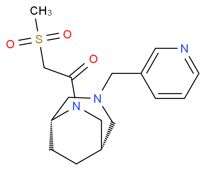 (1S*,5R*)-6-[(methylsulfonyl)acetyl]-3-(3-pyridinylmethyl)-3,6-diazabicyclo[3.2.2]nonane_分子结构_CAS_)