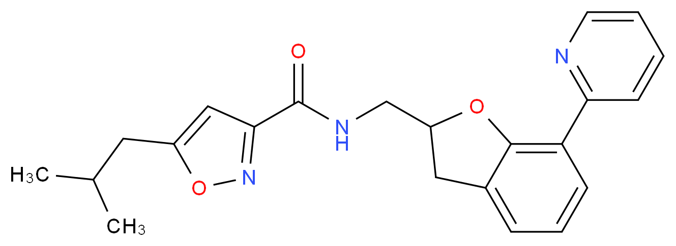 5-isobutyl-N-{[7-(2-pyridinyl)-2,3-dihydro-1-benzofuran-2-yl]methyl}-3-isoxazolecarboxamide_分子结构_CAS_)