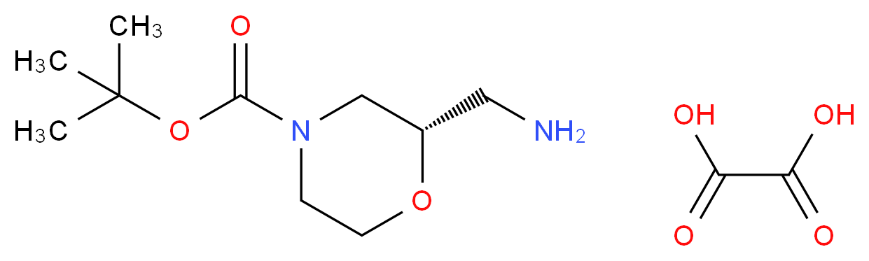 (S)-tert-Butyl 2-(aminomethyl)morpholine-4-carboxylate oxalate_分子结构_CAS_)