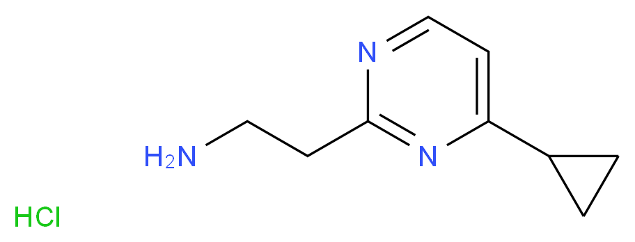 2-(4-cyclopropylpyrimidin-2-yl)ethanamine hydrochloride_分子结构_CAS_1196151-12-8)