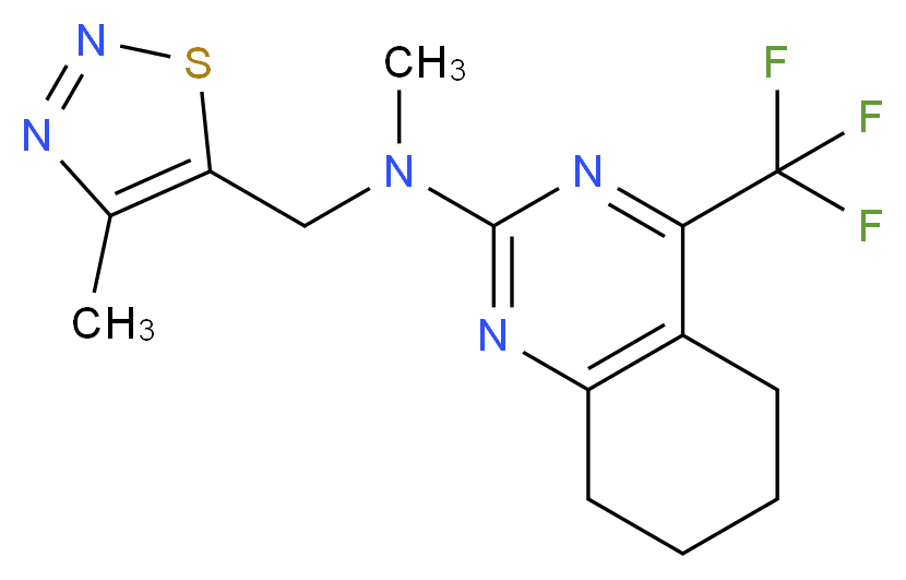 N-methyl-N-[(4-methyl-1,2,3-thiadiazol-5-yl)methyl]-4-(trifluoromethyl)-5,6,7,8-tetrahydroquinazolin-2-amine_分子结构_CAS_)
