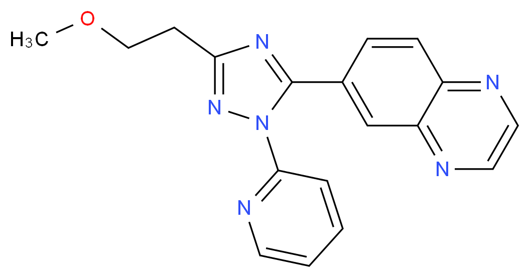 6-[3-(2-methoxyethyl)-1-pyridin-2-yl-1H-1,2,4-triazol-5-yl]quinoxaline_分子结构_CAS_)