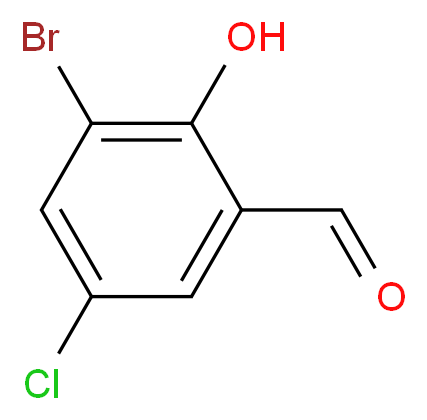 3-bromo-5-chloro-2-hydroxybenzaldehyde_分子结构_CAS_19652-32-5