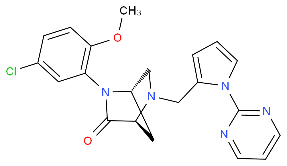 (1S*,4S*)-2-(5-chloro-2-methoxyphenyl)-5-{[1-(2-pyrimidinyl)-1H-pyrrol-2-yl]methyl}-2,5-diazabicyclo[2.2.1]heptan-3-one_分子结构_CAS_)