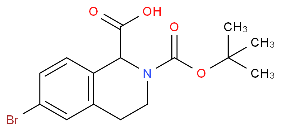 2-Boc-6-bromo-3,4-dihydro-1H-isoquinoline-1-carboxylic acid_分子结构_CAS_1260638-11-6)