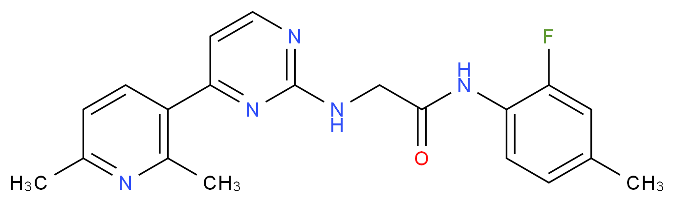 2-{[4-(2,6-dimethylpyridin-3-yl)pyrimidin-2-yl]amino}-N-(2-fluoro-4-methylphenyl)acetamide_分子结构_CAS_)