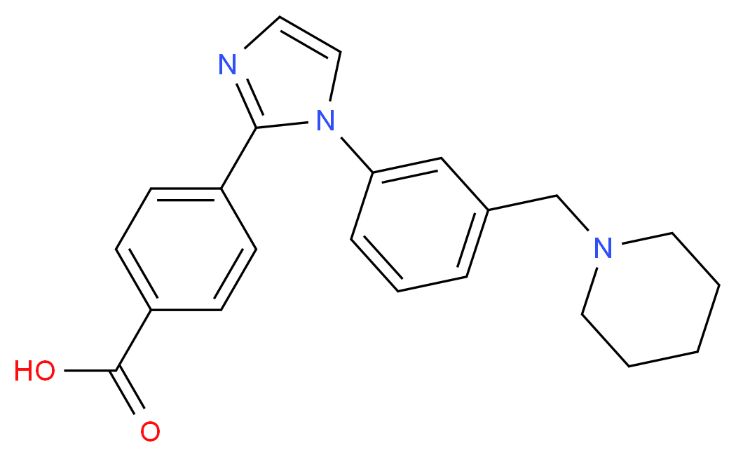 4-{1-[3-(piperidin-1-ylmethyl)phenyl]-1H-imidazol-2-yl}benzoic acid_分子结构_CAS_)