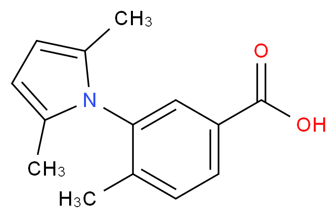 3-(2,5-dimethyl-1H-pyrrol-1-yl)-4-methylbenzoic acid_分子结构_CAS_313701-78-9