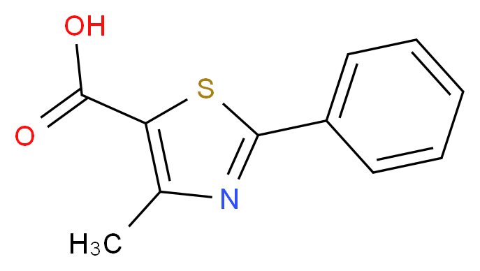 4-methyl-2-phenyl-1,3-thiazole-5-carboxylic acid_分子结构_CAS_33763-20-1