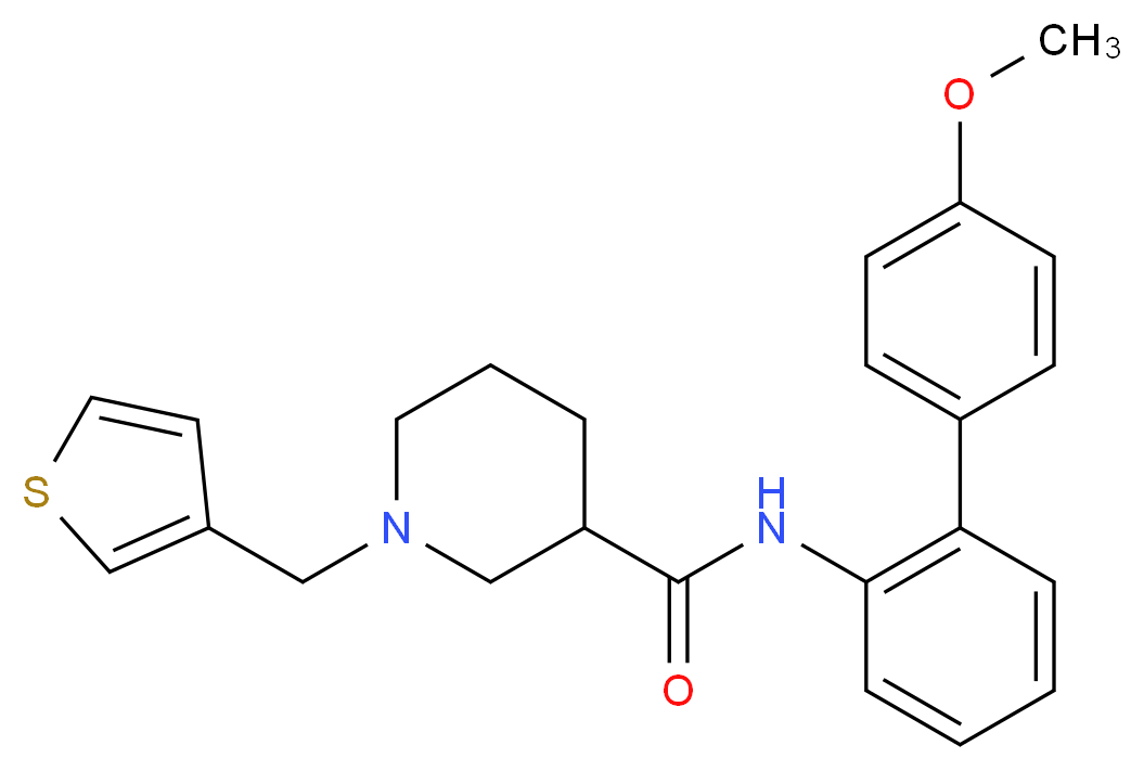 N-(4'-methoxy-2-biphenylyl)-1-(3-thienylmethyl)-3-piperidinecarboxamide_分子结构_CAS_)