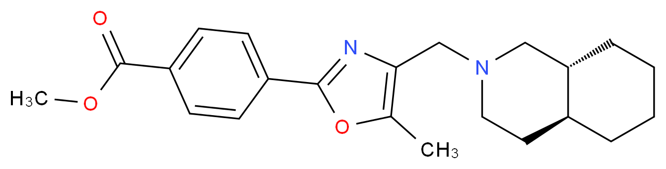 methyl 4-{5-methyl-4-[(4aS*,8aR*)-octahydro-2(1H)-isoquinolinylmethyl]-1,3-oxazol-2-yl}benzoate_分子结构_CAS_)