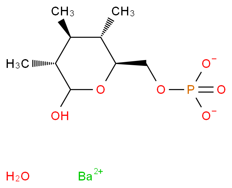 barium(2+) ion hydrate [(2S,3S,4S,5R)-6-hydroxy-3,4,5-trimethyloxan-2-yl]methyl phosphate_分子结构_CAS_58823-95-3