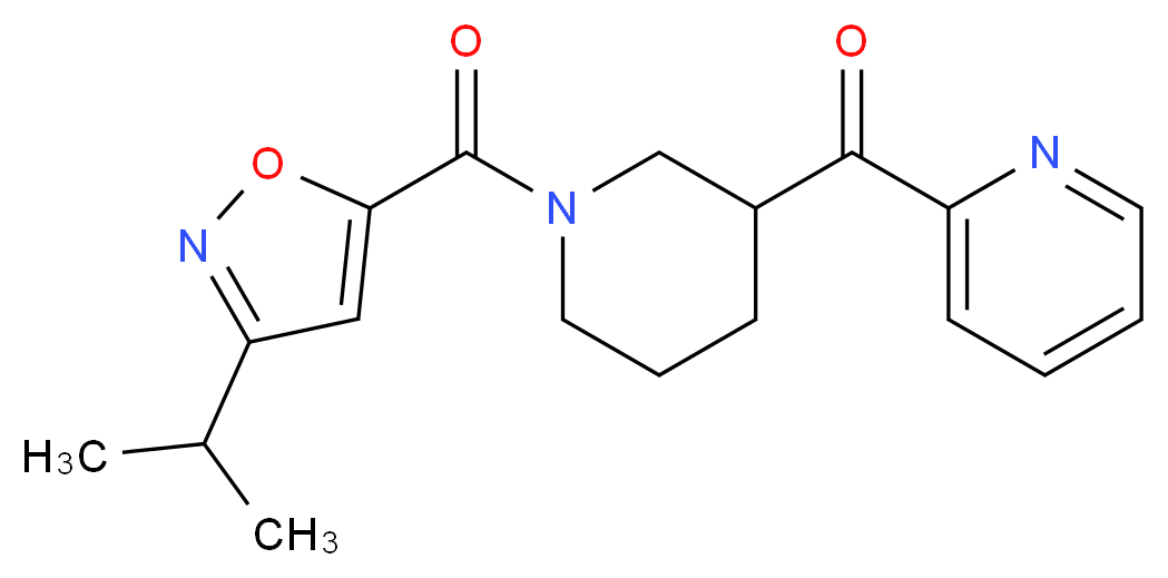 {1-[(3-isopropyl-5-isoxazolyl)carbonyl]-3-piperidinyl}(2-pyridinyl)methanone_分子结构_CAS_)