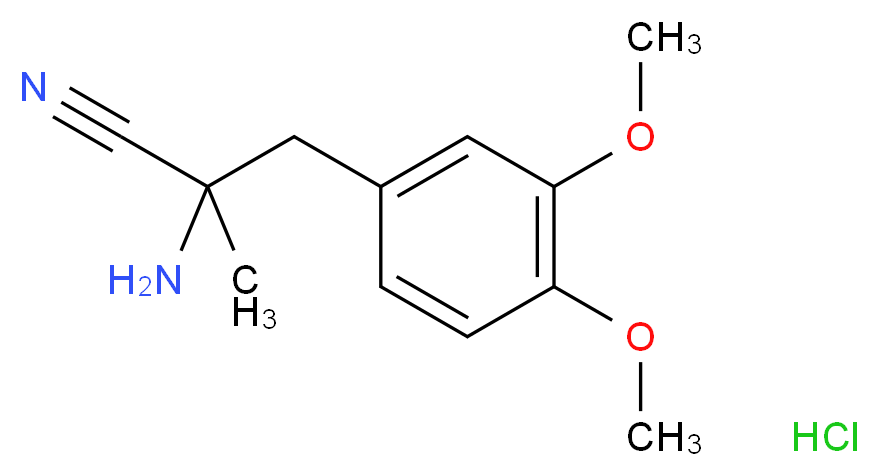 2-amino-3-(3,4-dimethoxyphenyl)-2-methylpropanenitrile hydrochloride_分子结构_CAS_2544-12-9