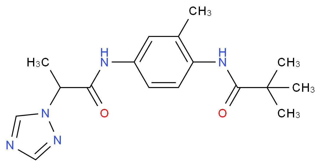2,2-dimethyl-N-(2-methyl-4-{[2-(1H-1,2,4-triazol-1-yl)propanoyl]amino}phenyl)propanamide_分子结构_CAS_)