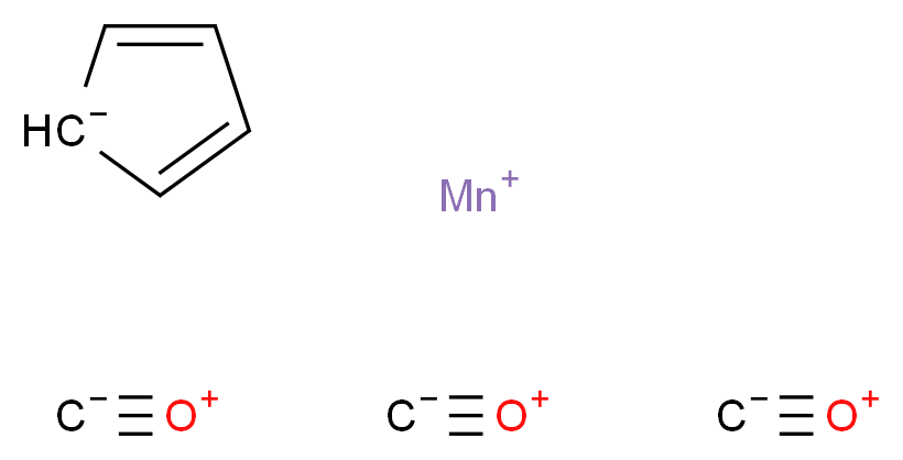 manganese(1+) ion cyclopenta-2,4-dien-1-ide tris(methanidylidyneoxidanium)_分子结构_CAS_12079-65-1