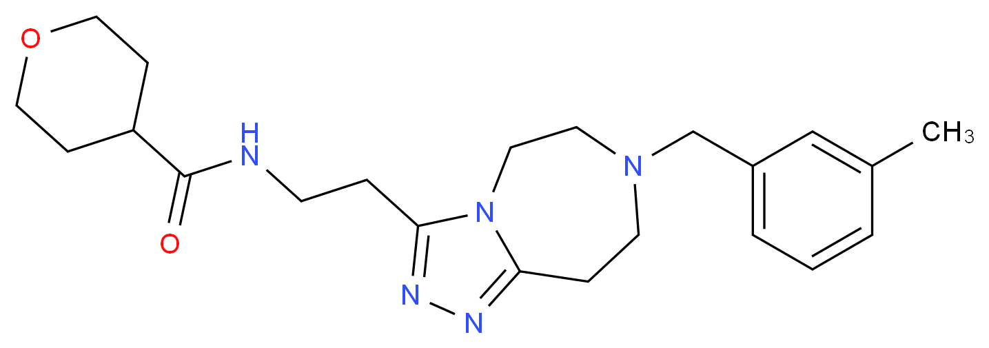 N-{2-[7-(3-methylbenzyl)-6,7,8,9-tetrahydro-5H-[1,2,4]triazolo[4,3-d][1,4]diazepin-3-yl]ethyl}tetrahydro-2H-pyran-4-carboxamide_分子结构_CAS_)