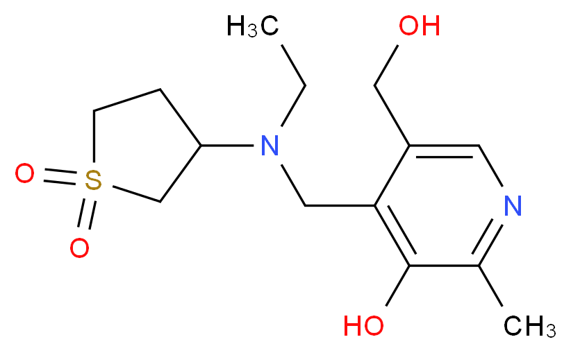 4-{[(1,1-dioxidotetrahydro-3-thienyl)(ethyl)amino]methyl}-5-(hydroxymethyl)-2-methylpyridin-3-ol_分子结构_CAS_)