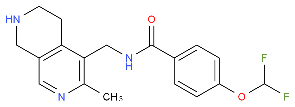 4-(difluoromethoxy)-N-[(3-methyl-5,6,7,8-tetrahydro-2,7-naphthyridin-4-yl)methyl]benzamide_分子结构_CAS_)