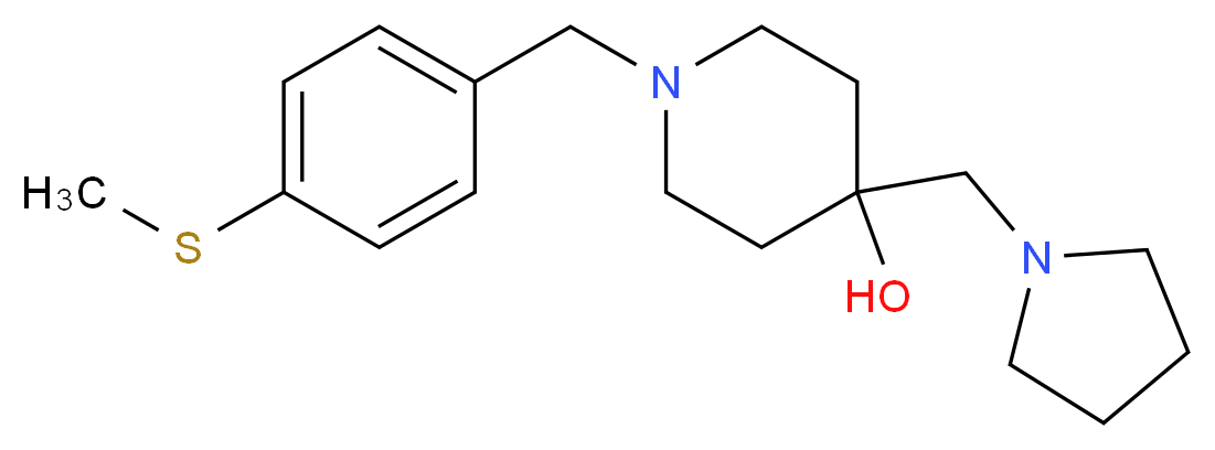 1-[4-(methylthio)benzyl]-4-(pyrrolidin-1-ylmethyl)piperidin-4-ol_分子结构_CAS_)