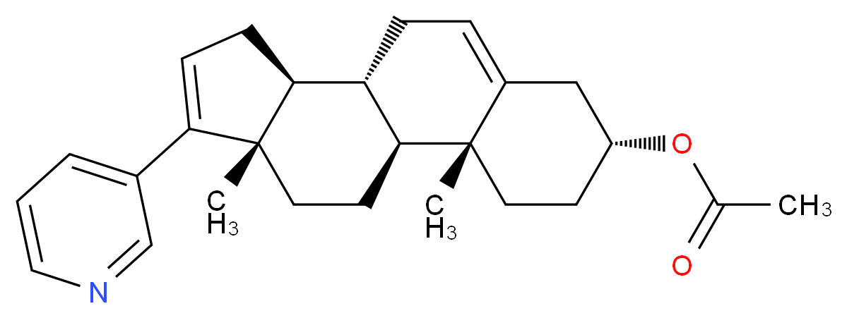 (1S,2R,5R,10R,11S,15S)-2,15-dimethyl-14-(pyridin-3-yl)tetracyclo[8.7.0.0<sup>2</sup>,<sup>7</sup>.0<sup>1</sup><sup>1</sup>,<sup>1</sup><sup>5</sup>]heptadeca-7,13-dien-5-yl acetate_分子结构_CAS_154229-18-2