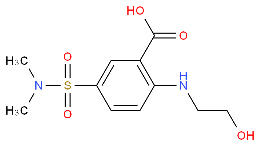 5-(dimethylsulfamoyl)-2-[(2-hydroxyethyl)amino]benzoic acid_分子结构_CAS_91431-32-2