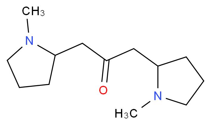 1,3-bis(1-methylpyrrolidin-2-yl)propan-2-one_分子结构_CAS_454-14-8