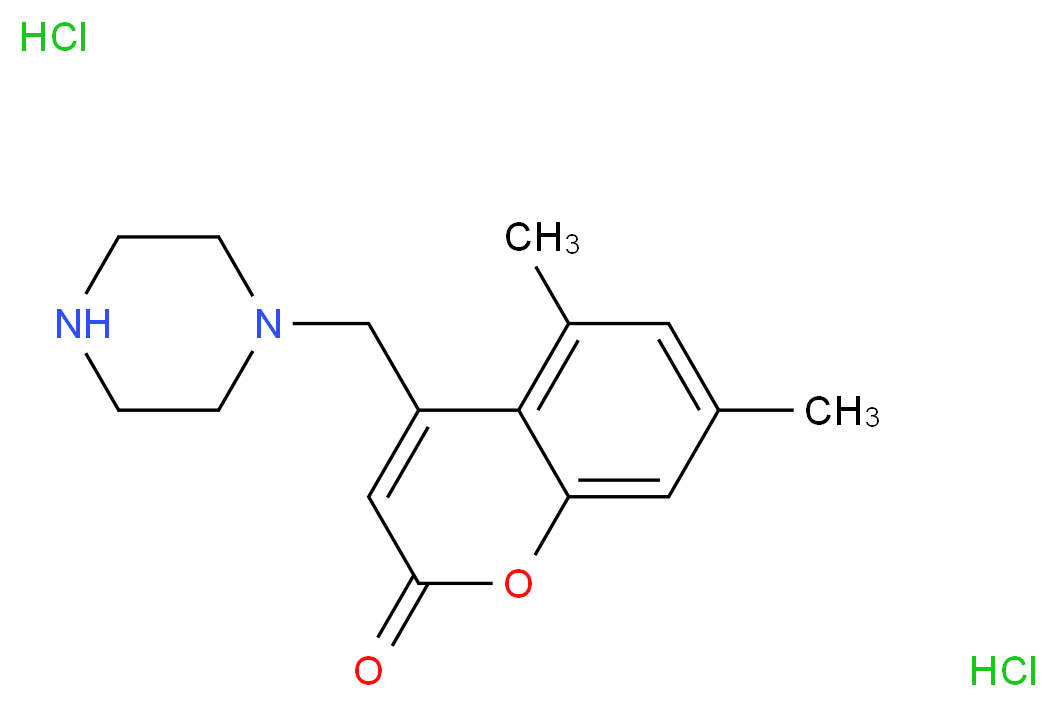5,7-dimethyl-4-(piperazin-1-ylmethyl)-2H-chromen-2-one dihydrochloride_分子结构_CAS_)