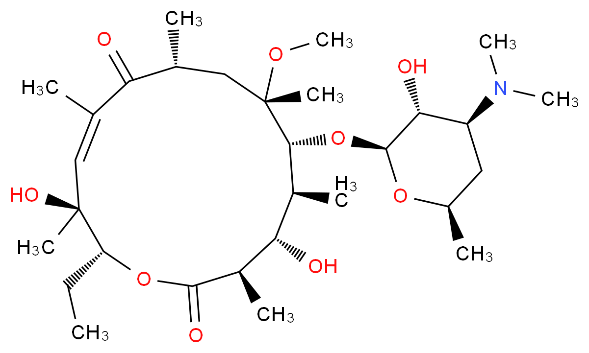 (10E)-3-O-De(α-L-cladinose)-10-dehydro-11-dehydroxy-6-O-methyl-erythromycin_分子结构_CAS_198782-59-1)