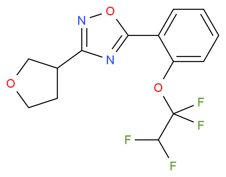 5-[2-(1,1,2,2-tetrafluoroethoxy)phenyl]-3-(tetrahydrofuran-3-yl)-1,2,4-oxadiazole_分子结构_CAS_)