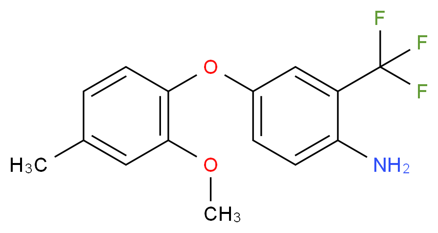 4-(2-Methoxy-4-methylphenoxy)-2-(trifluoromethyl)-phenylamine_分子结构_CAS_)