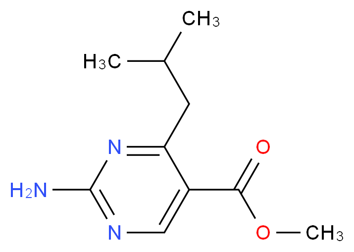 methyl 2-amino-4-(2-methylpropyl)pyrimidine-5-carboxylate_分子结构_CAS_1133115-97-5