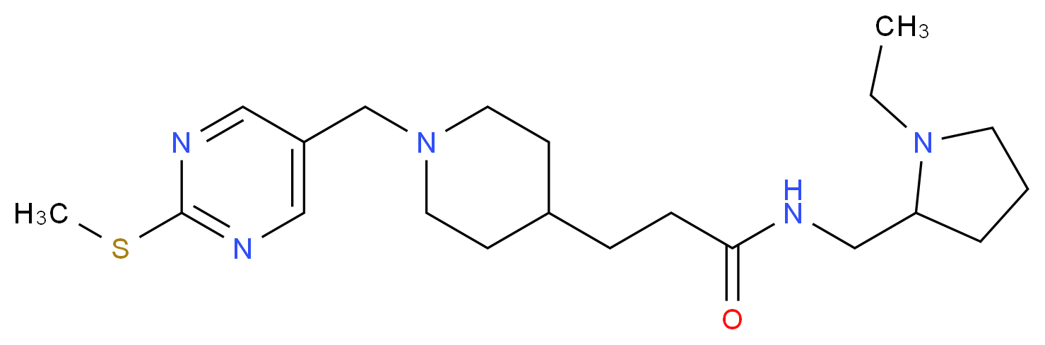 N-[(1-ethyl-2-pyrrolidinyl)methyl]-3-(1-{[2-(methylthio)-5-pyrimidinyl]methyl}-4-piperidinyl)propanamide_分子结构_CAS_)
