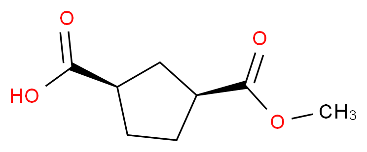 (1R,3S)-3-(methoxycarbonyl)cyclopentane-1-carboxylic acid_分子结构_CAS_96382-85-3