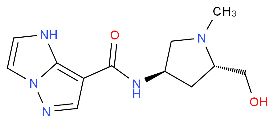 N-[(3R,5S)-5-(hydroxymethyl)-1-methylpyrrolidin-3-yl]-1H-imidazo[1,2-b]pyrazole-7-carboxamide_分子结构_CAS_)