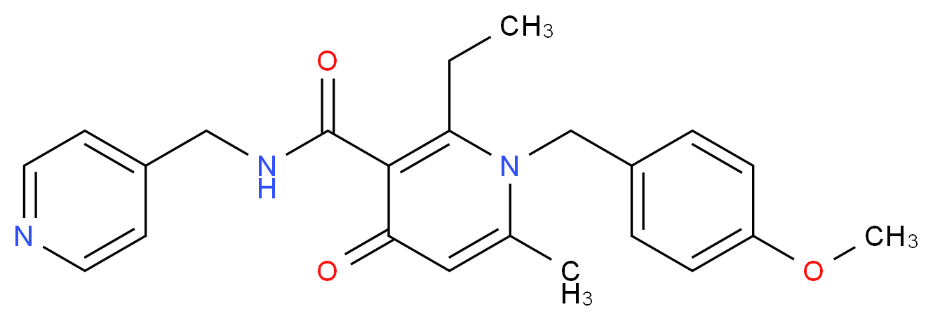 2-ethyl-1-(4-methoxybenzyl)-6-methyl-4-oxo-N-(4-pyridinylmethyl)-1,4-dihydro-3-pyridinecarboxamide_分子结构_CAS_)