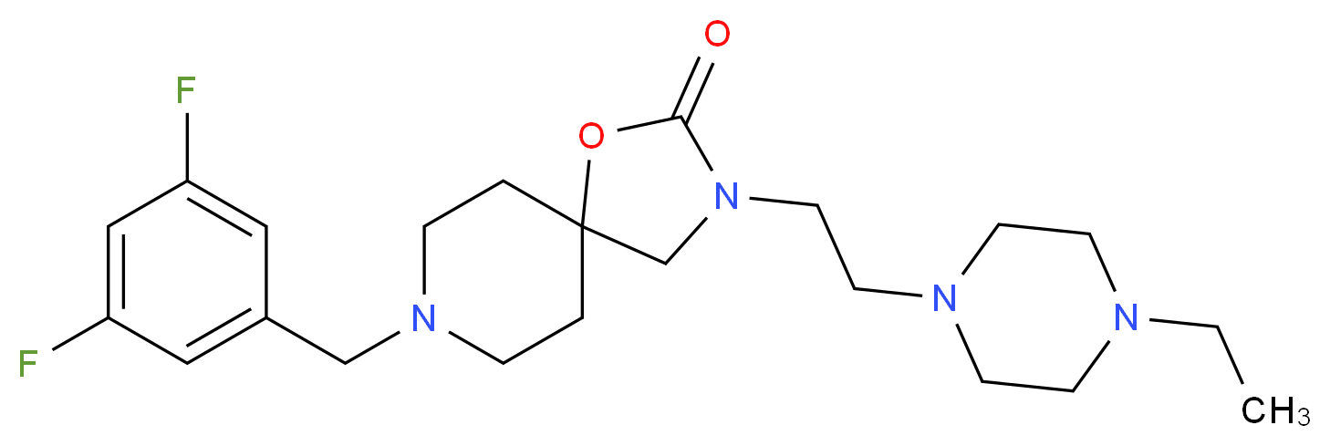 8-(3,5-difluorobenzyl)-3-[2-(4-ethylpiperazin-1-yl)ethyl]-1-oxa-3,8-diazaspiro[4.5]decan-2-one_分子结构_CAS_)