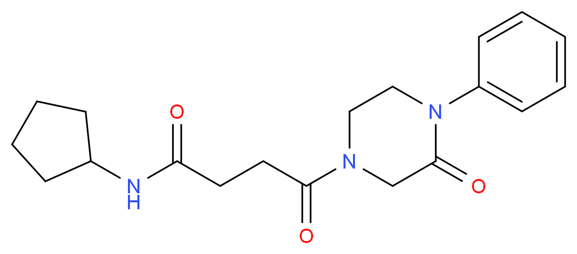 N-cyclopentyl-4-oxo-4-(3-oxo-4-phenyl-1-piperazinyl)butanamide_分子结构_CAS_)
