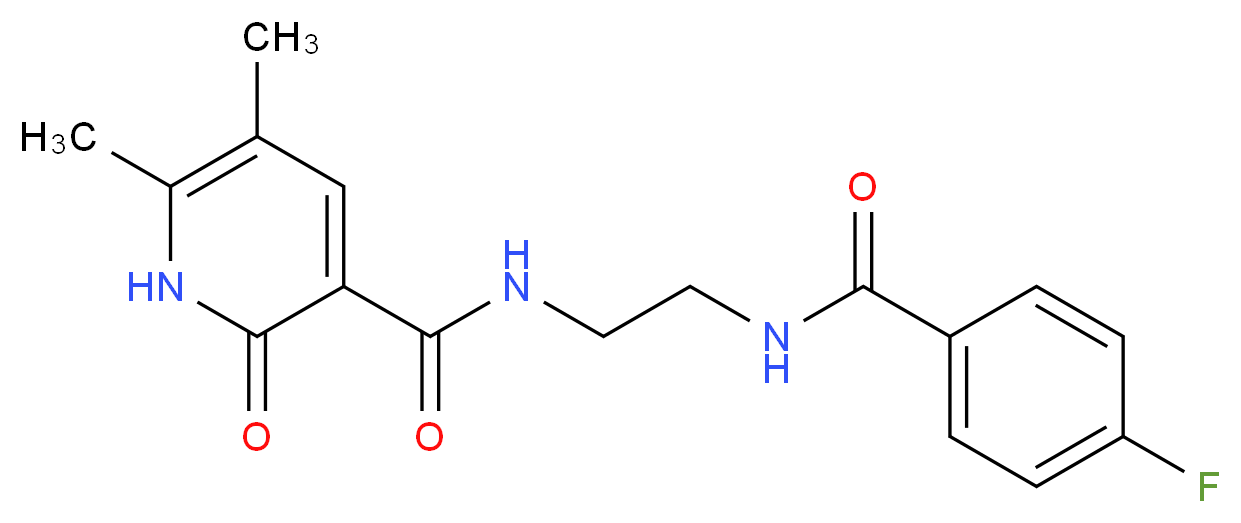 N-{2-[(4-fluorobenzoyl)amino]ethyl}-5,6-dimethyl-2-oxo-1,2-dihydro-3-pyridinecarboxamide_分子结构_CAS_)