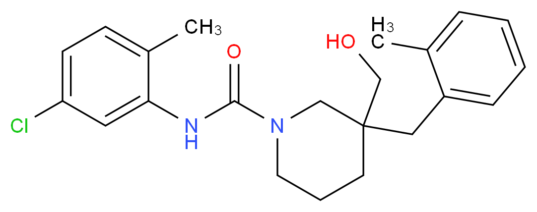 N-(5-chloro-2-methylphenyl)-3-(hydroxymethyl)-3-(2-methylbenzyl)-1-piperidinecarboxamide_分子结构_CAS_)