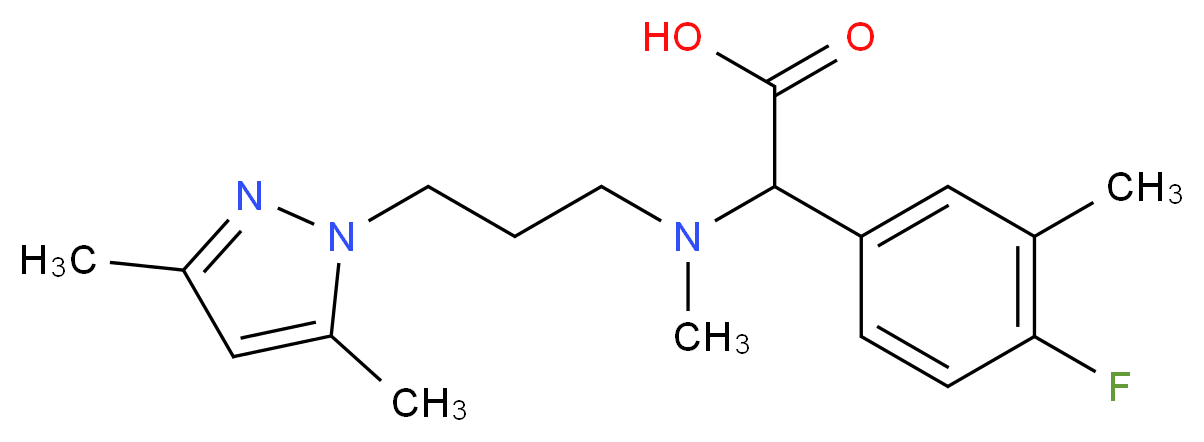 [[3-(3,5-dimethyl-1H-pyrazol-1-yl)propyl](methyl)amino](4-fluoro-3-methylphenyl)acetic acid_分子结构_CAS_)