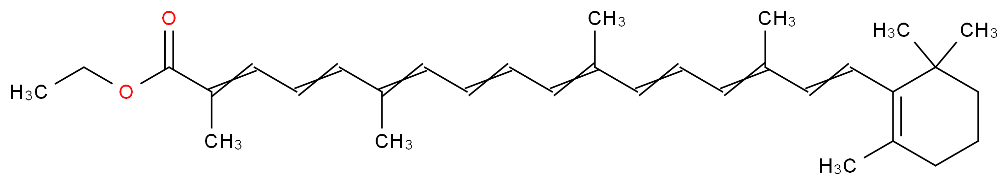 ethyl 2,6,11,15-tetramethyl-17-(2,6,6-trimethylcyclohex-1-en-1-yl)heptadeca-2,4,6,8,10,12,14,16-octaenoate_分子结构_CAS_1109-11-1