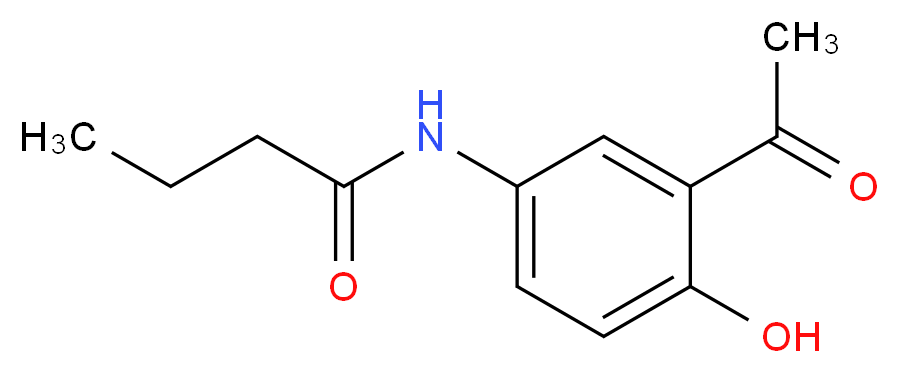 2-乙酰基-4-丁酰胺基苯酚_分子结构_CAS_40188-45-2)