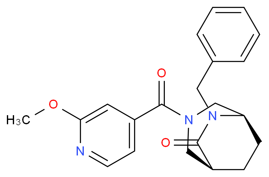 (1S*,5R*)-6-benzyl-3-(2-methoxyisonicotinoyl)-3,6-diazabicyclo[3.2.2]nonan-7-one_分子结构_CAS_)