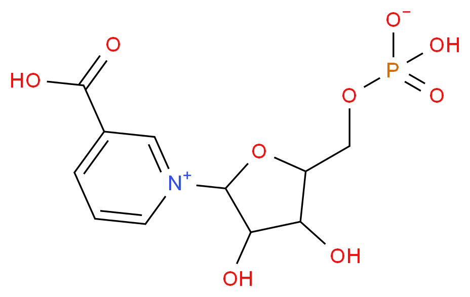 3-carboxy-1-{5-[(hydrogen phosphonatooxy)methyl]-3,4-dihydroxyoxolan-2-yl}-1λ<sup>5</sup>-pyridin-1-ylium_分子结构_CAS_321-02-8